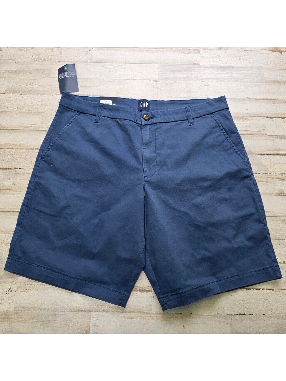 GAP Men's Navy Blue Flat Front Shorts Size 36 Casual Chino Shorts NWT